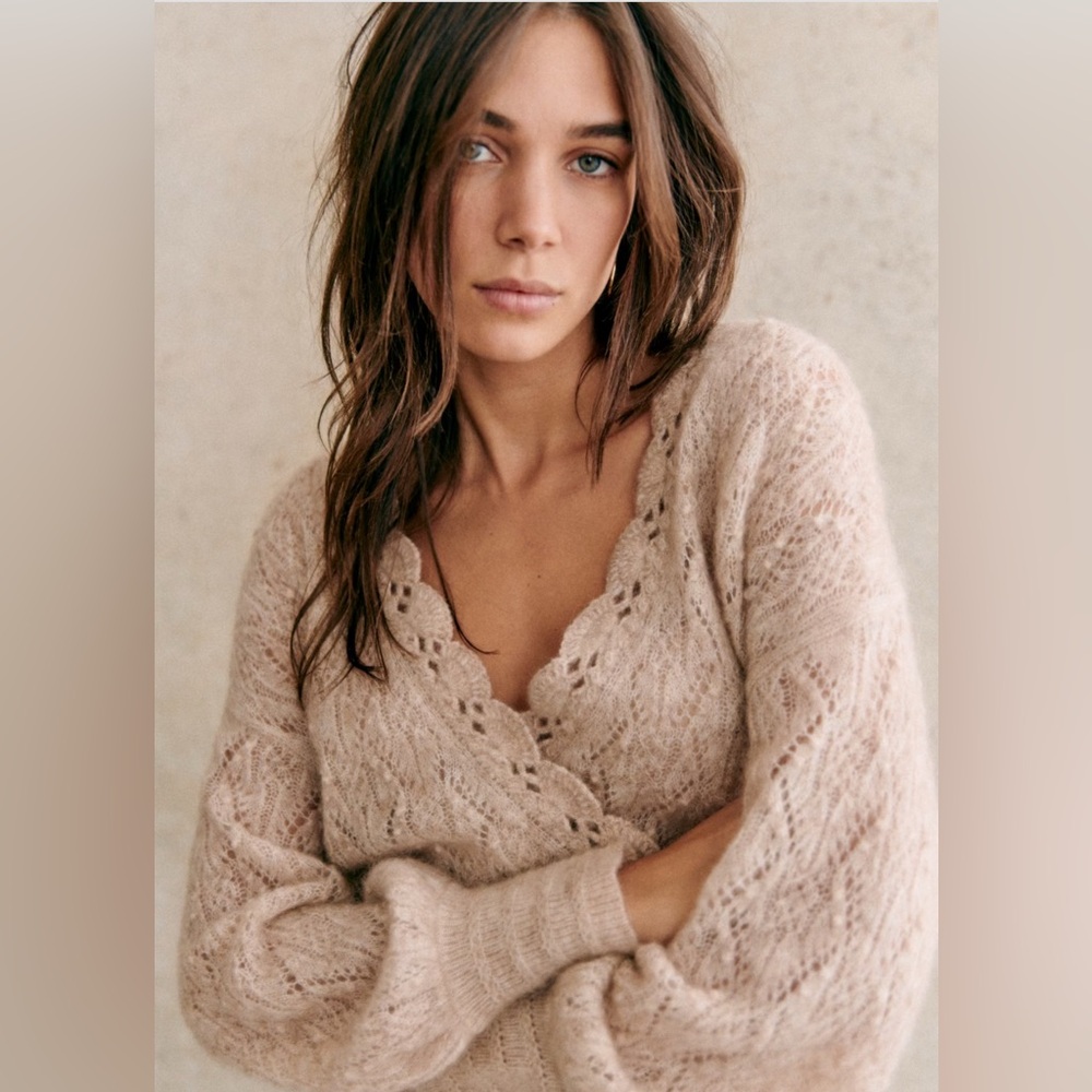 Sezane- Nathalia Jumper (Mottled Beige)- Size S- Brand New